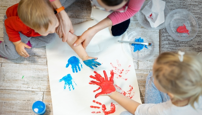 Finger painting fun for kids