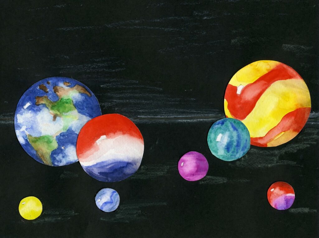 planet marbling art